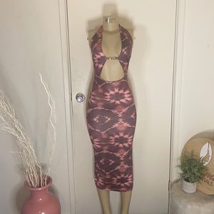 Tye-dye tie-up maxi dress